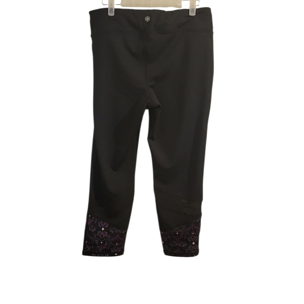 Gaiam Black and Purple Patterned Leggings Size L - Picture 4 of 8
